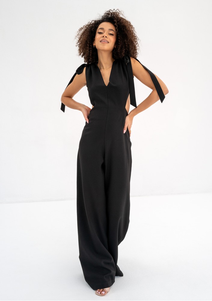 Lux - Black cutout back jumpsuit