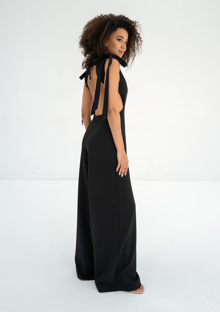 Lux - Black cutout back jumpsuit