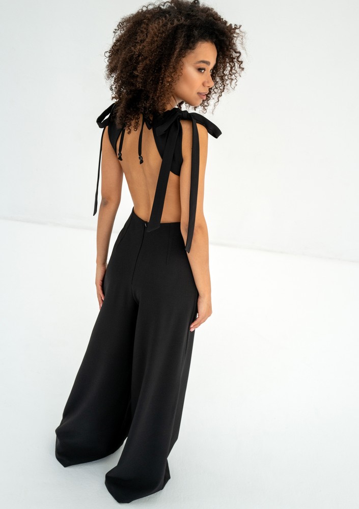 Lux - Black cutout back jumpsuit