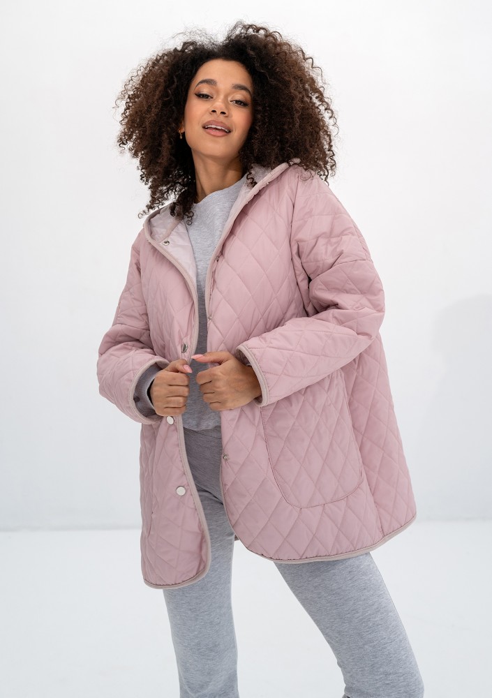 Madden - Powder pink quilted oversized jacket