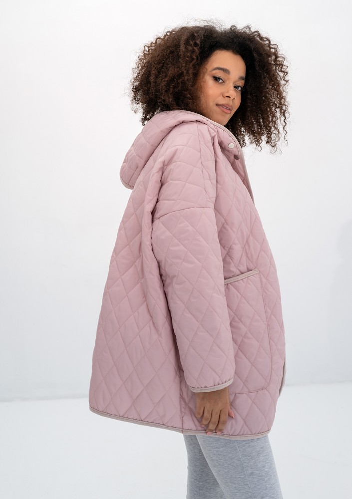Madden - Powder pink quilted oversized jacket