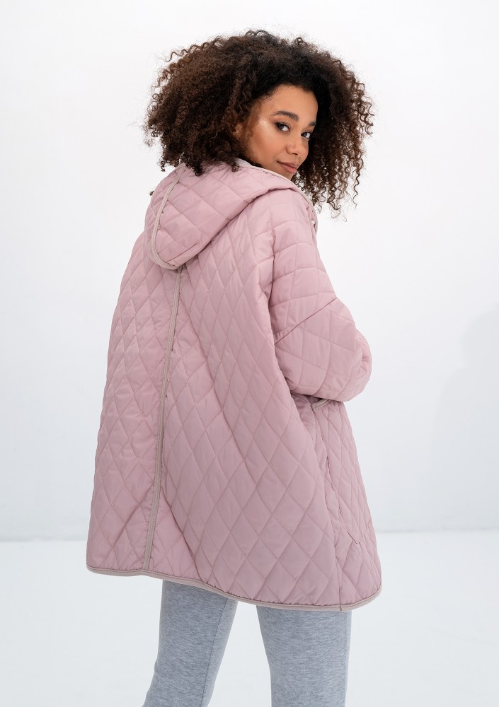 Madden - Powder pink quilted oversized jacket
