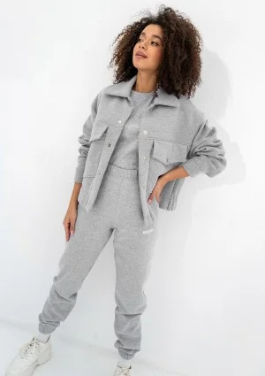 Tribe - Rozpinana bluza cargo Grey Melange