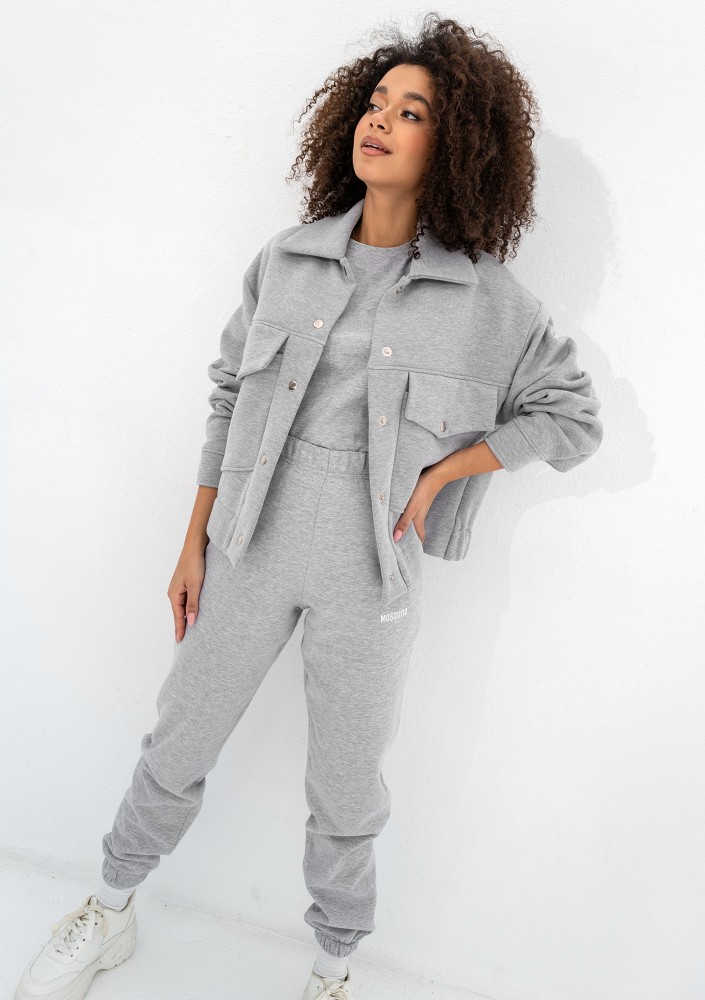 Tribe - Grey melange cargo sweatshirt