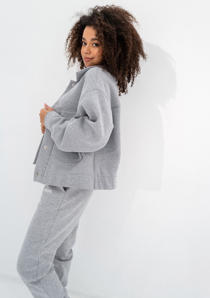 Tribe - Rozpinana bluza cargo Grey Melange