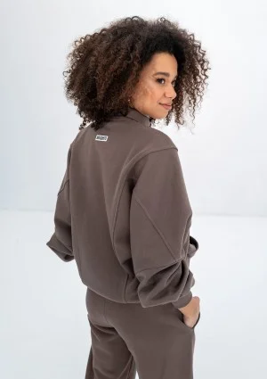 Based - Rozpinana bluza oversize ze stójką Savannah Tan