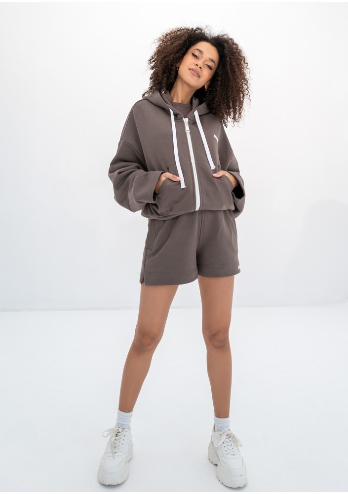 Bane - Savannah tan oversize zipped hoodie