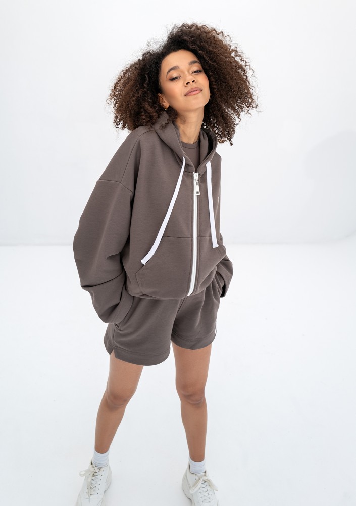 Bane - Rozpinana bluza oversize z kapturem Savannah Tan