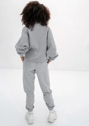 Based - Rozpinana bluza oversize ze stójką Grey Melange