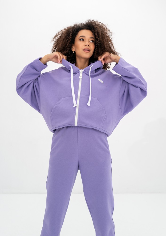 Bane - Rozpinana bluza oversize z kapturem Grape Fruit