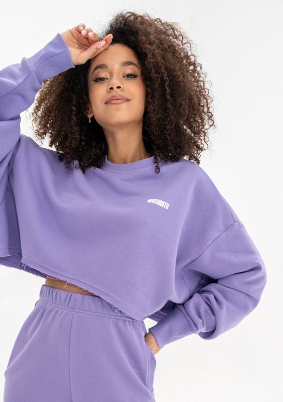 Shore Crop - Grape fruit violet crop oversize sweatshirt