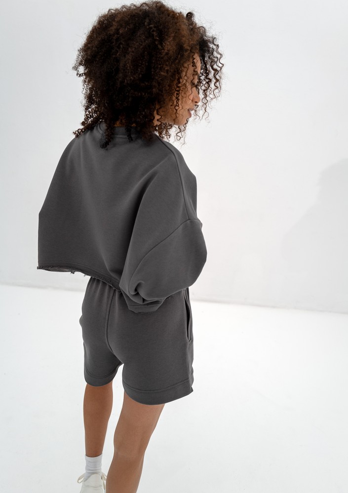 Shore Crop - Bluza oversize Dark Stone