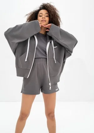 Bane - Rozpinana bluza oversize z kapturem Dark Stone