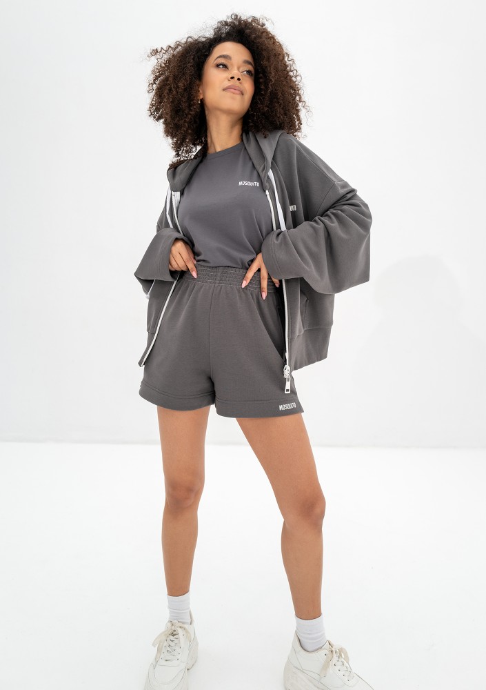 Bane - Dark stone grey oversize zipped hoodie