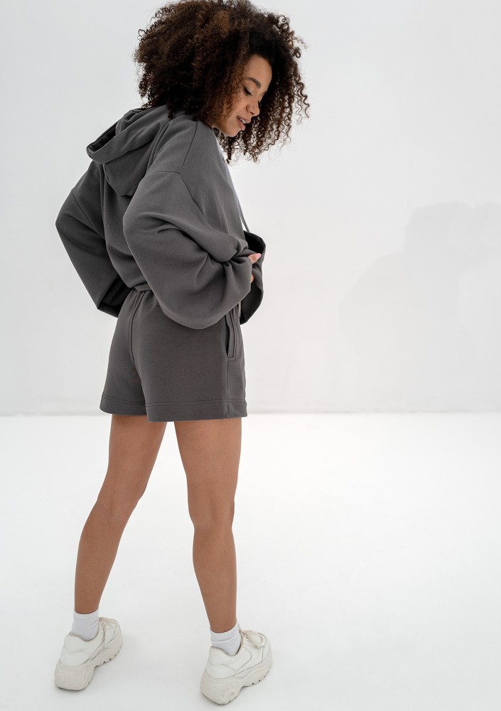 Bane - Rozpinana bluza oversize z kapturem Dark Stone