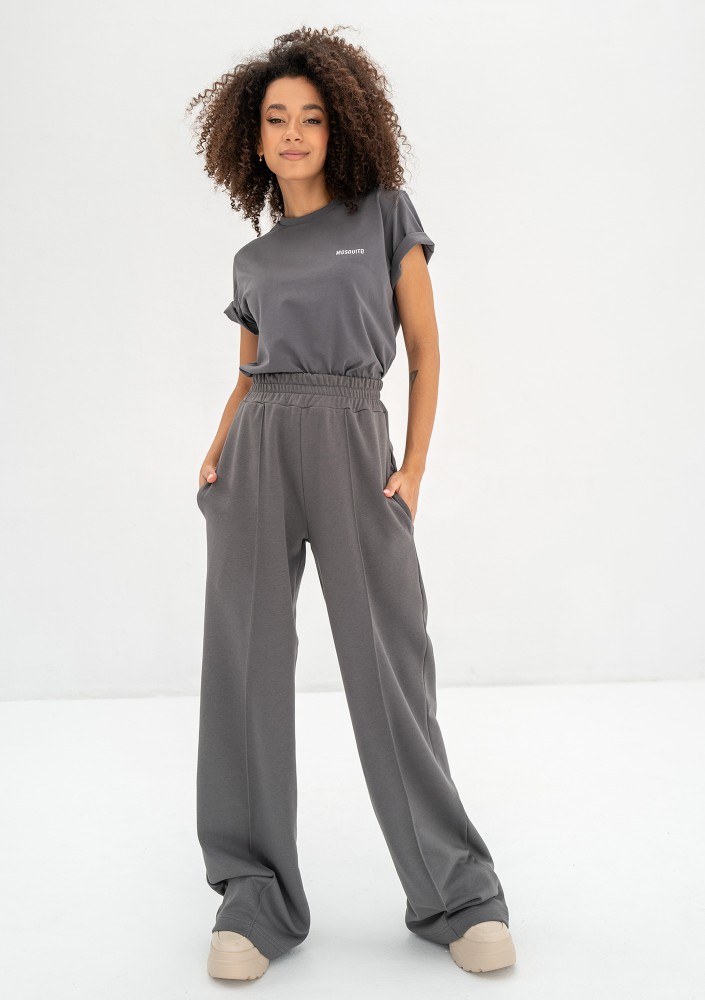 Costa - Dark stone grey wide sweatpants