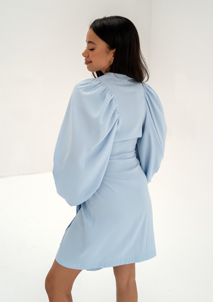 Tilly - Light blue wrap dress