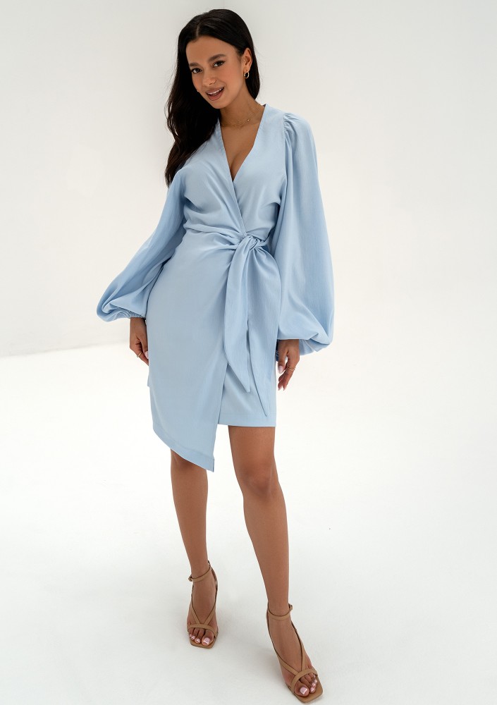 Tilly - Light blue wrap dress