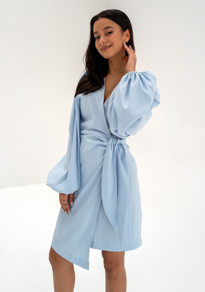 Tilly - Light blue wrap dress