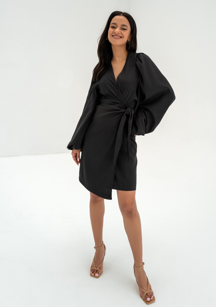 Tilly - Black wrap dress