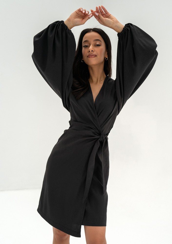 Tilly - Black wrap dress