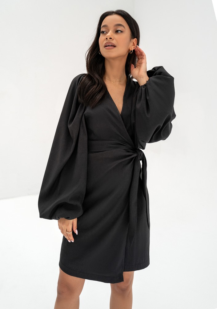 Tilly - Black wrap dress