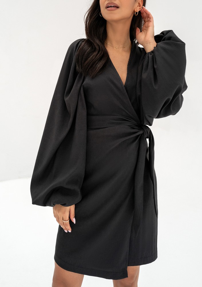 Tilly - Black wrap dress