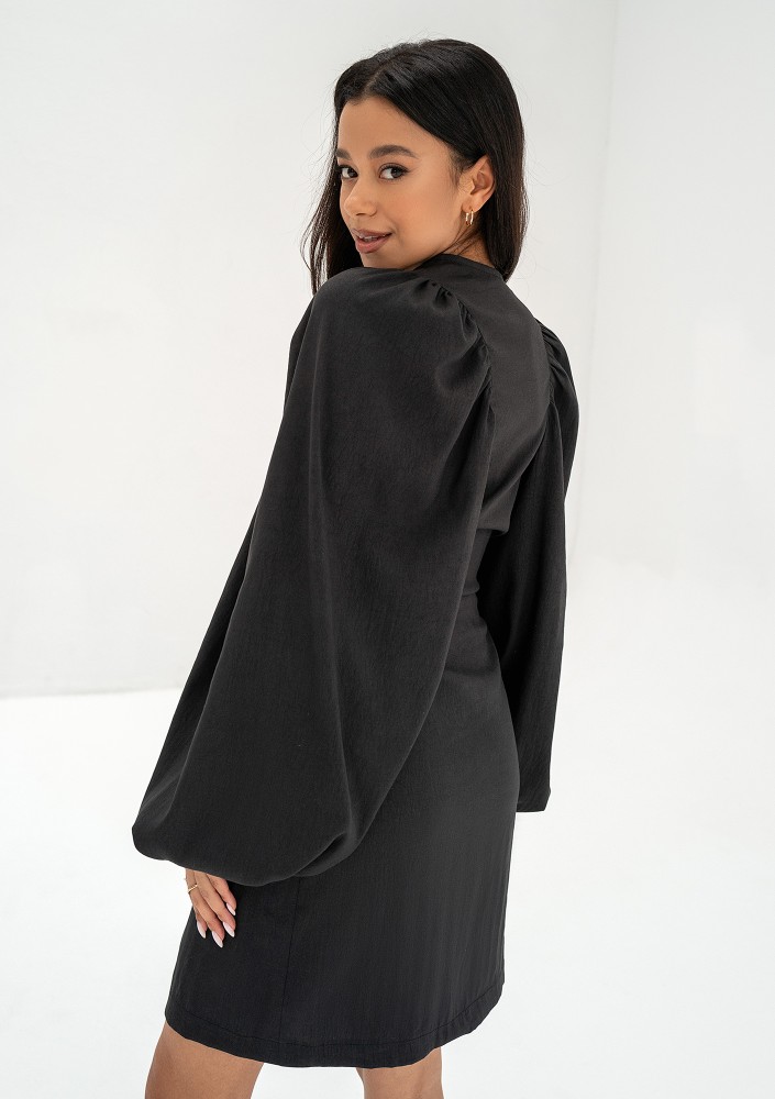 Tilly - Black wrap dress