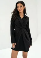 Nita - Black collared mini dress