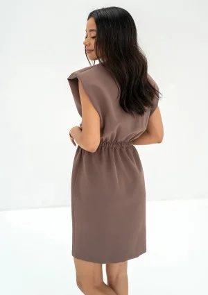 Gabbie - Brown safari mini dress
