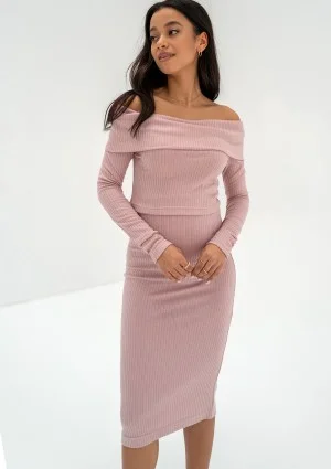 Silky - Powder pink knitted skirt
