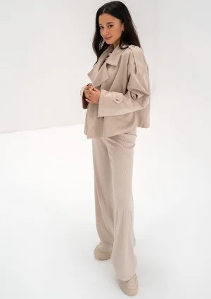 Haley - Short beige pea coat