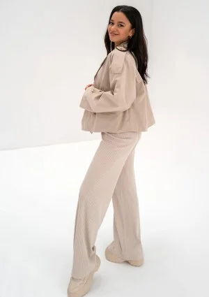 Haley - Short beige pea coat