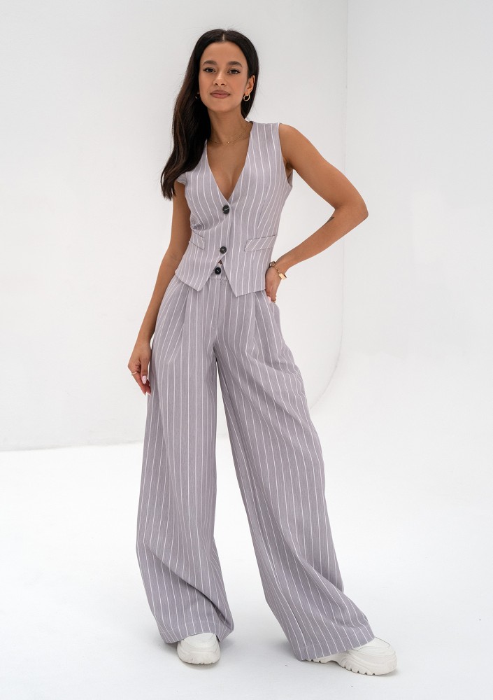 Mocca - Grey striped vest