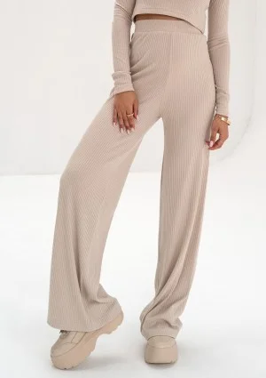 Silky - Beige knitted trousers