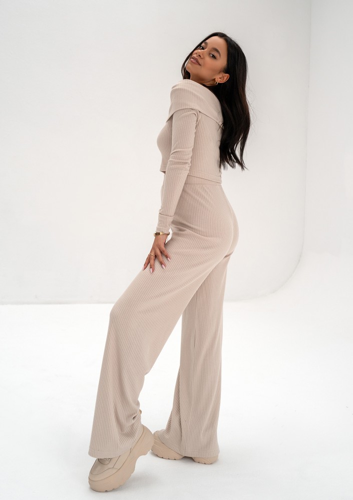 Silky - Beige knitted trousers