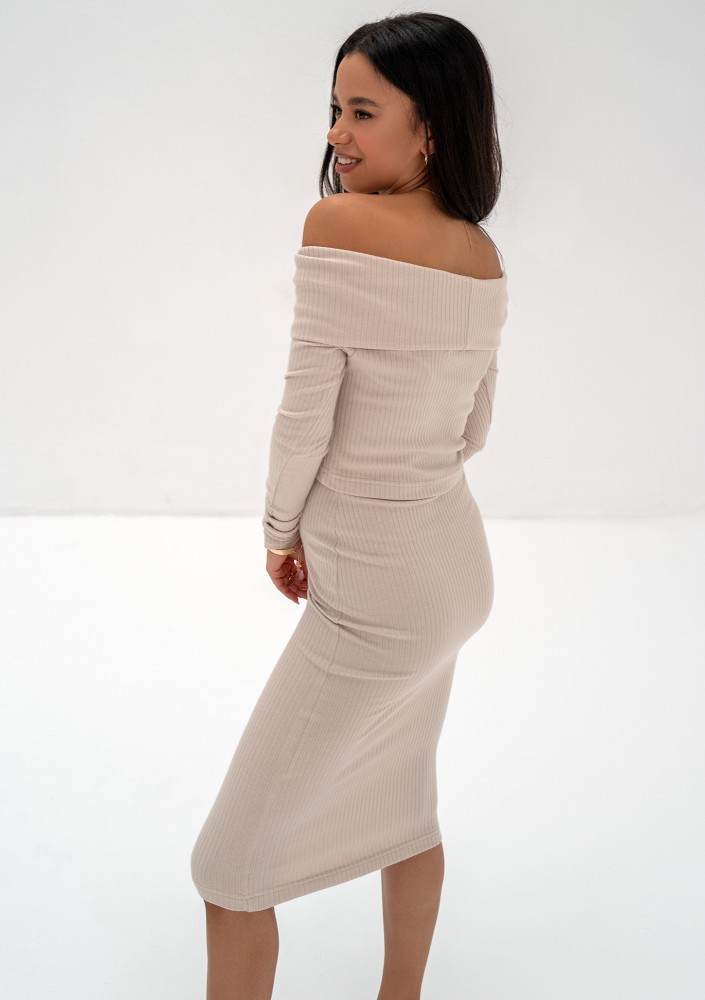 Silky - Beige knitted top