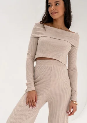 Silky - Beige knitted top