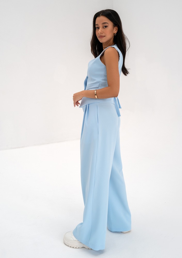 Mocca - Light blue wide trousers
