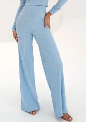 Silky - Light blue knitted trousers