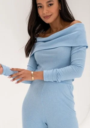 Silky - Light blue knitted top