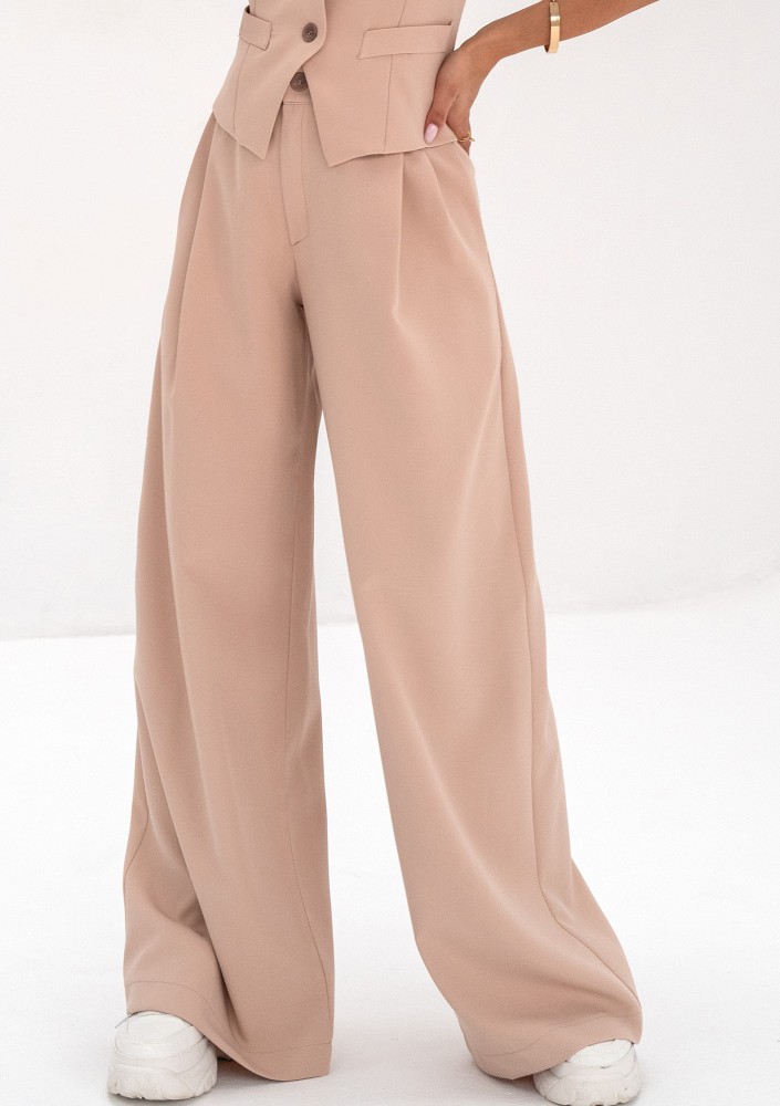 Mocca - Beige wide trousers