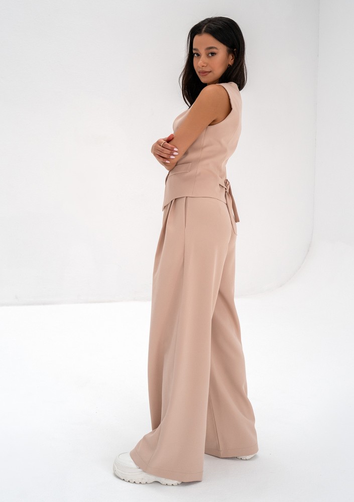 Mocca - Beige wide trousers