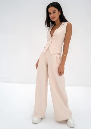 Mocca - Creamy wide trousers