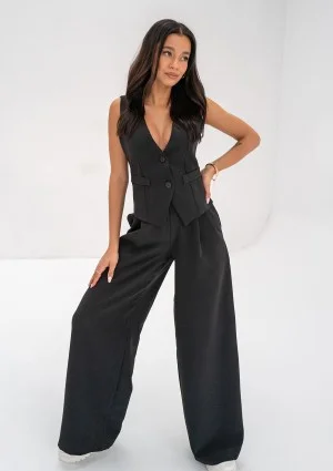 Mocca - Black wide trousers