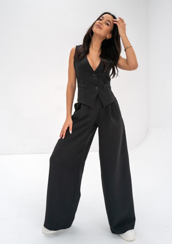 Mocca - Black wide trousers