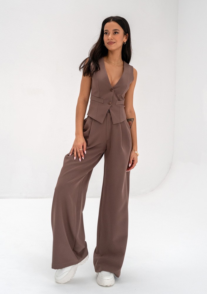 Mocca - Brown wide trousers