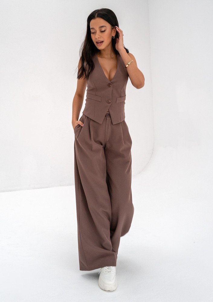 Mocca - Brown wide trousers