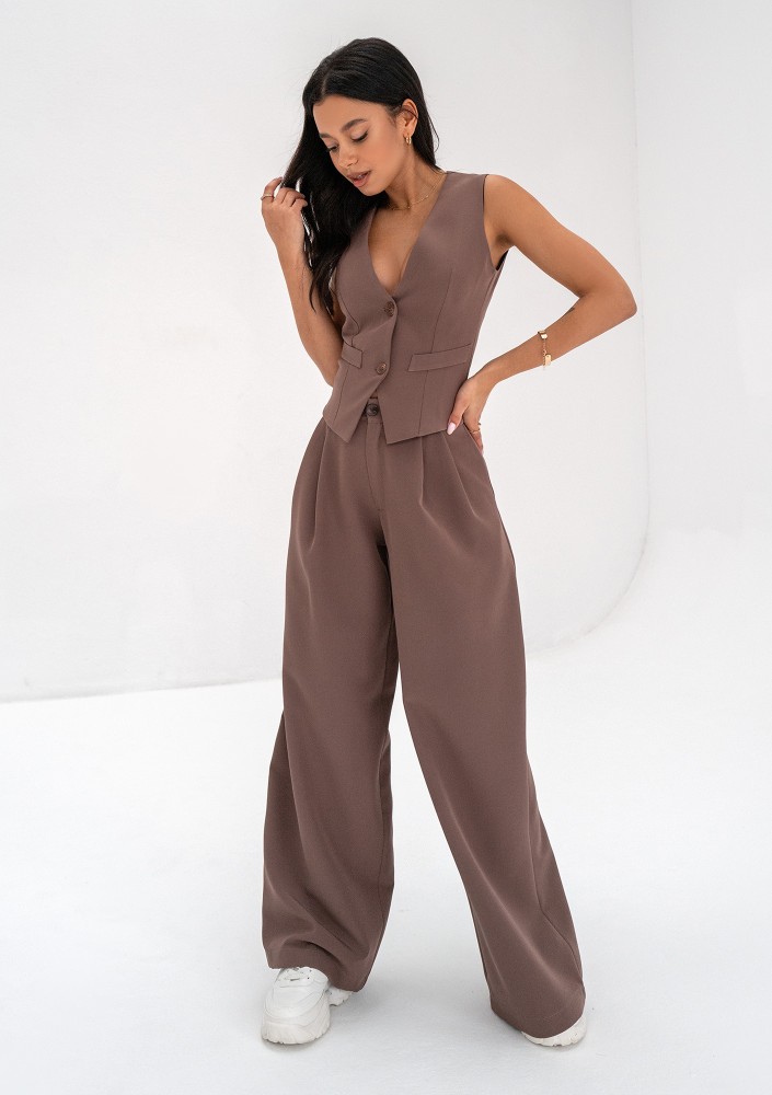 Mocca - Brown wide trousers