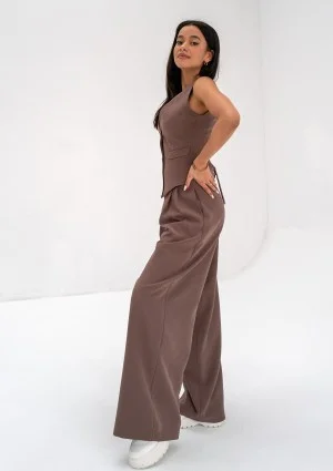Mocca - Brown wide trousers